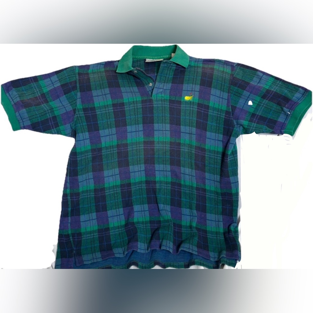 Vintage Masters Augusta 90s L Rare Pga Golf Plaid Multicolored